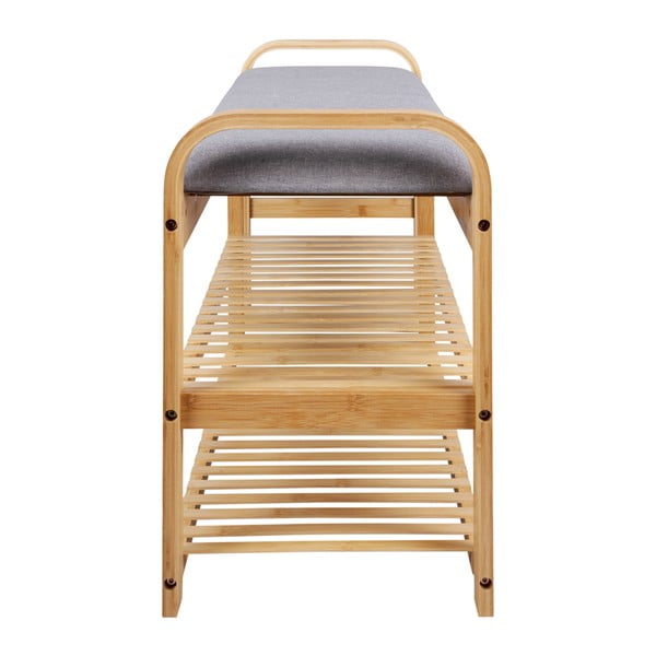 Szaro-naturalny bambusowy regał na buty z siedziskiem – Leitmotiv-image-3