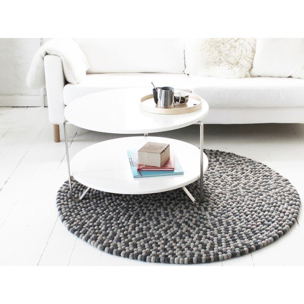 Ciemnoszary wełniany dywan kulkowy Wooldot Ball Rugs, ⌀ 200 cm-image-2