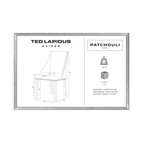 Szarobrązowe krzesło z czarnymi nogami Ted Lapidus Maison Patchouli-image-3