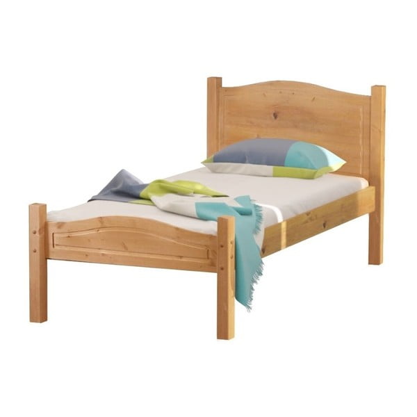 Brązowe łóżko z litego drewna sosnowego Støraa Barney, 90x200 cm