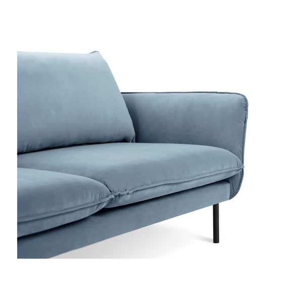 Jasnoniebieska aksamitna sofa Cosmopolitan Design Vienna, 160 cm-image-3