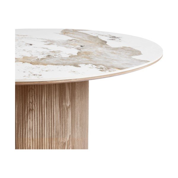 Okrągły stół z blatem w dekorze marmuru ø 140 cm Athens – House Nordic-image-1