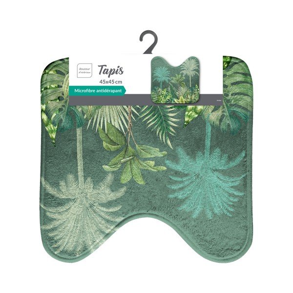 Zielony tekstylny dywanik łazienkowy do WC 45x45 cm Vagabonde – douceur d'intérieur-image-2