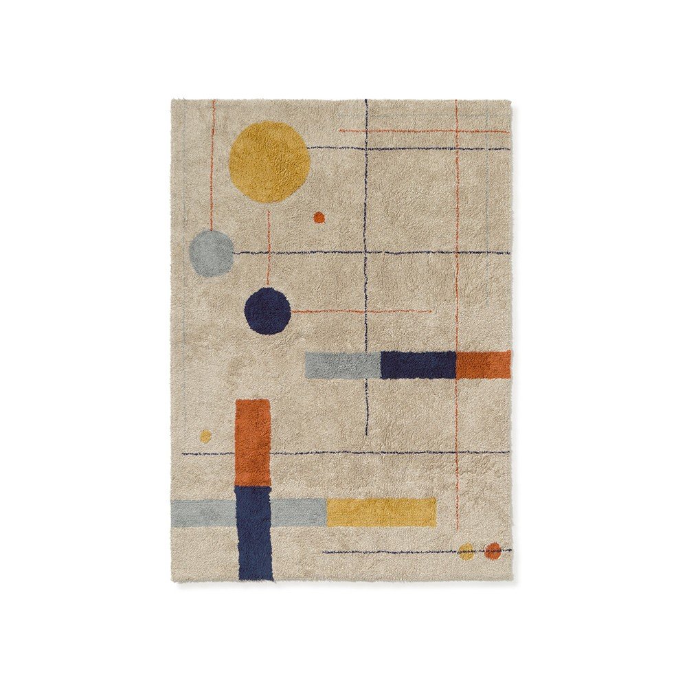 Beżowy bawełniany dywan odpowiedni do prania/tkany ręcznie 120x160 cm Geometrical Shapes – Lorena Canals