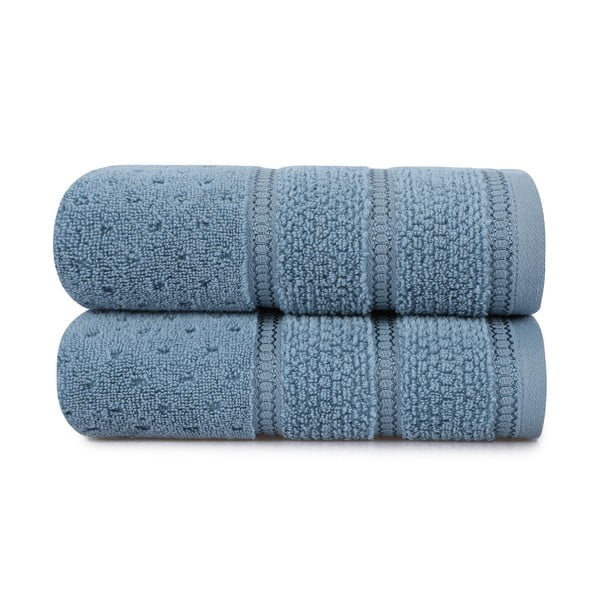Zestaw 2 niebieskich bawełnianych ręczników Foutastic Arella, 50x90 cm