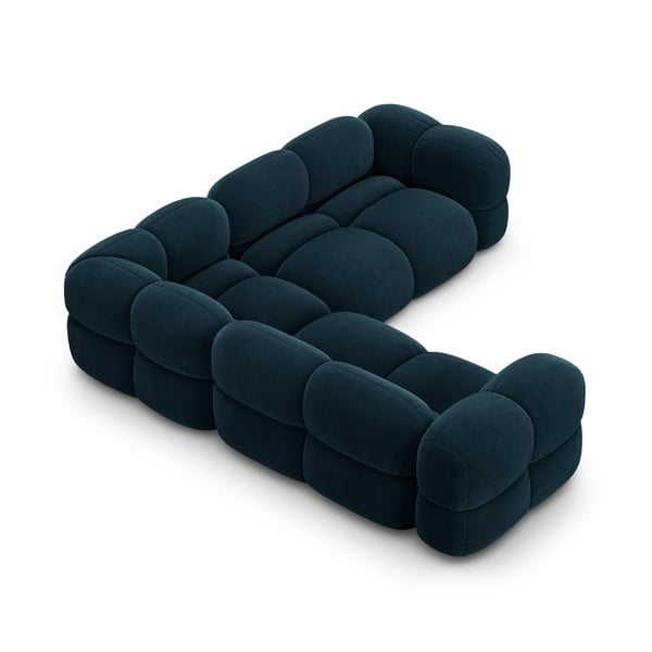 Ciemnoniebieski aksamitny narożnik Loretto – Cosmopolitan Design-image-4