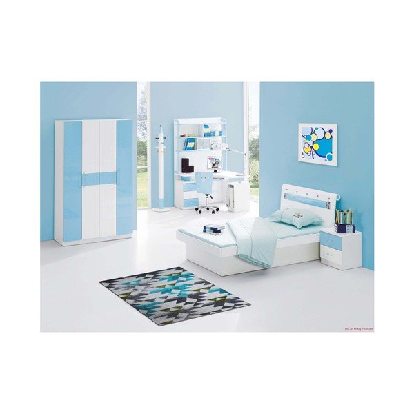 Chdonik Eco Rugs Tria Beige Aqua, 80x300 cm-image-1