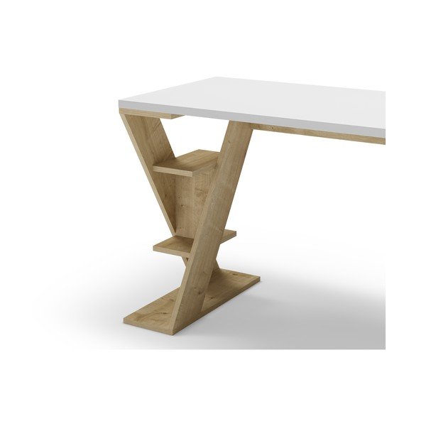 Biurko z białym blatem 60x137 cm Butterfly – Marckeric-image-4