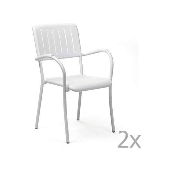 Zestaw 2 białych krzeseł ogrodowych Nardi Musa