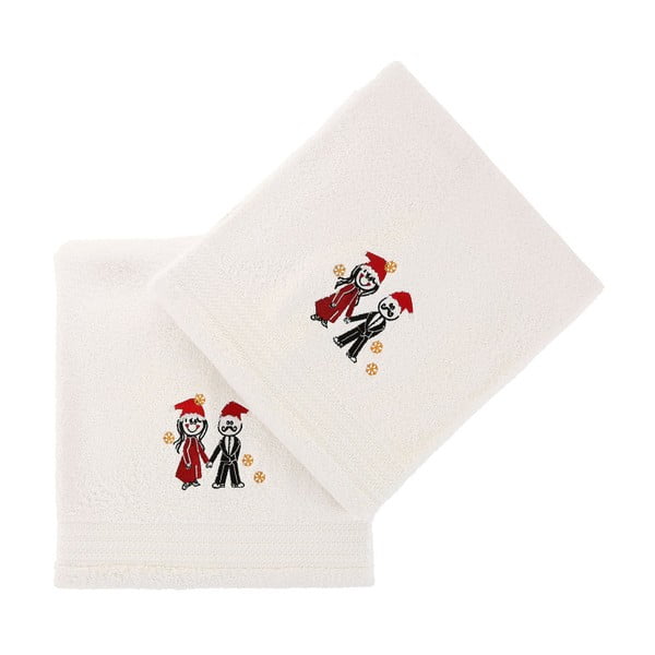 Komplet 2 białych bawełnianych ręczników Cift White, 70x140 cm