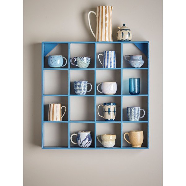 Niebieska wielopoziomowa półka z drewna z recyklingu 70 cm Bekka – Bloomingville-image-1