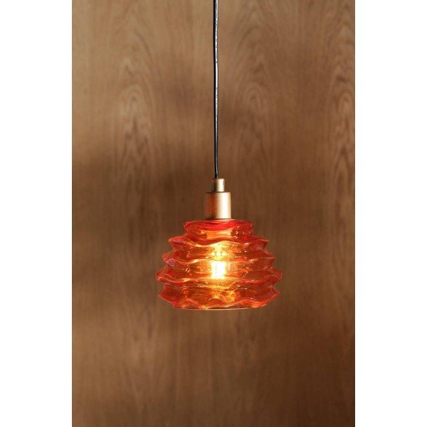 Pomarańczowa szklana lampa wisząca ø 15 cm Fall – Jotex-image-1