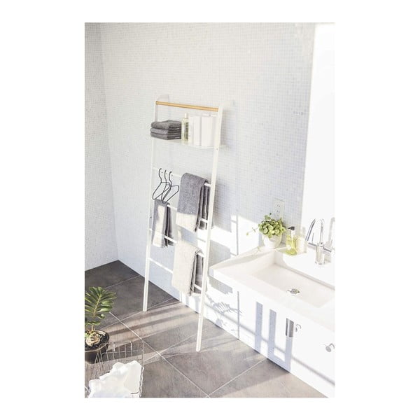 Biały wieszak z półką YAMAZAKI Tower Ladder-image-1