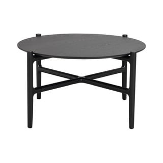 Czarny stolik z drewna dębowego Rowico Holton, ø 80 cm