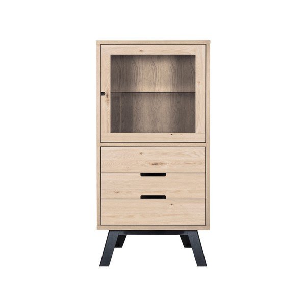 Witryna w dekorze drewna dębowego Canett Vito, wys. 145 cm