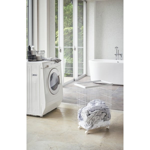 Biały metalowy kosz na pranie 55 l Tower – YAMAZAKI-image-3