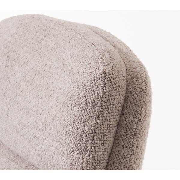 Jasnoszary fotel z podnóżkiem z materiału bouclé wypoczynkowy Sifton – Unique Furniture-image-1