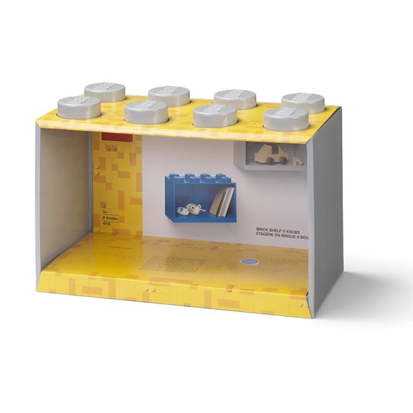 Dziecięca szara półka ścienna LEGO® Brick 8-image-1