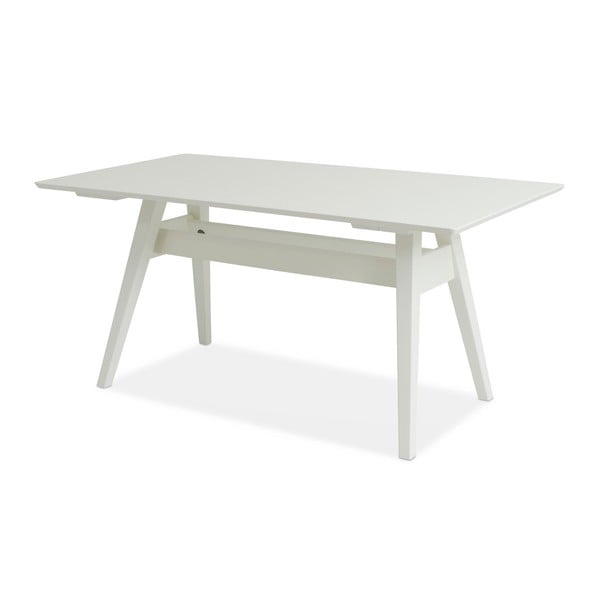 Biały stół wykonany ręcznie z litej brzozy Kiteen Notte, 75x140 cm