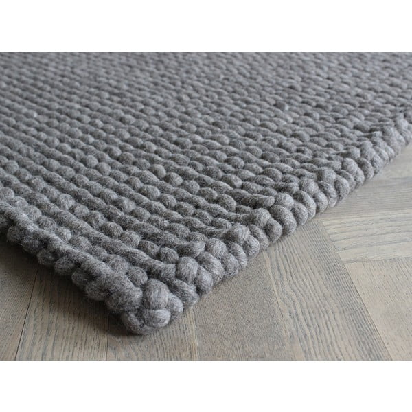 Orzechowobrązowy pleciony dywan wełniany Wooldot Braided Rugs, 170x240 cm