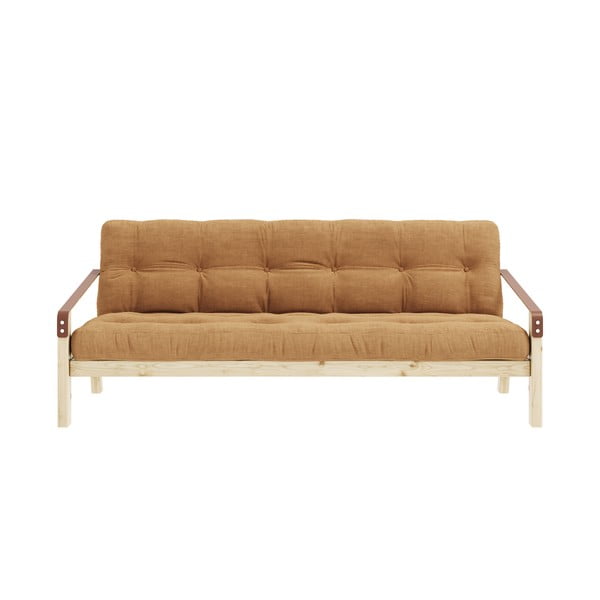 Musztardowa sztruksowa sofa rozkładana 204 cm Poetry – Karup Design