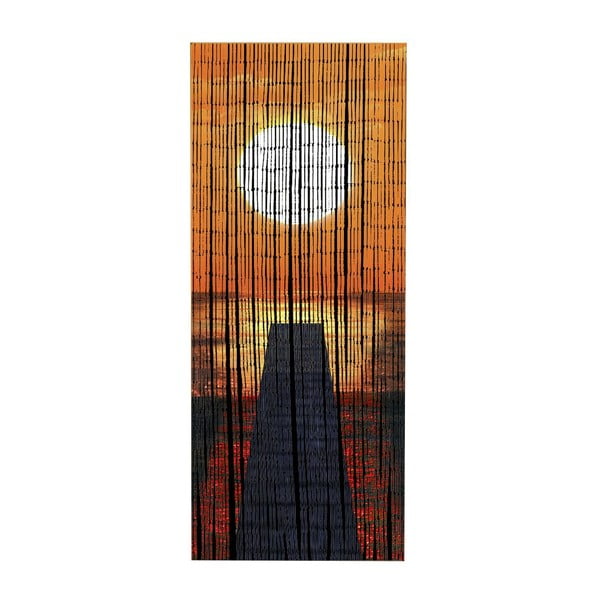 Pomarańczowa bambusowa zasłona do drzwi 200x90 cm Sunset – Maximex