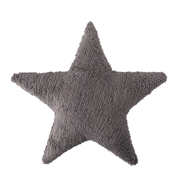 Ciemnoszara poduszka bawełniana wykonana ręcznie Lorena Canals Star, 54x54 cm
