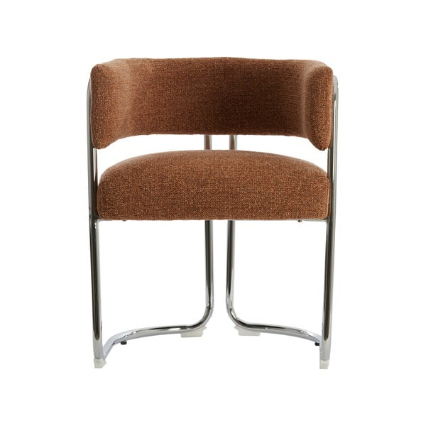 Jasnobrązowy tapicerowany fotel jadalniany z podłokietnikami Adante – Light & Living-image-3