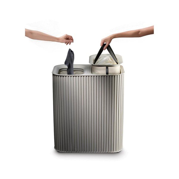 Beżowy bambusowy kosz na pranie 2x45 l Tota Luxe – Joseph Joseph-image-4