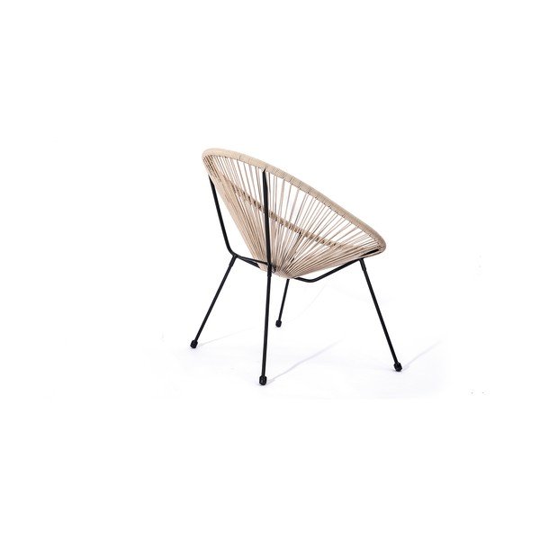 Beżowy fotel ogrodowy ze sztucznego rattanu Le Bonom Avocado-image-1