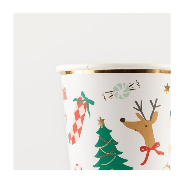 Papierowe jednorazowe kubki zestaw 8 szt. Jolly Christmas – Meri Meri-image-3