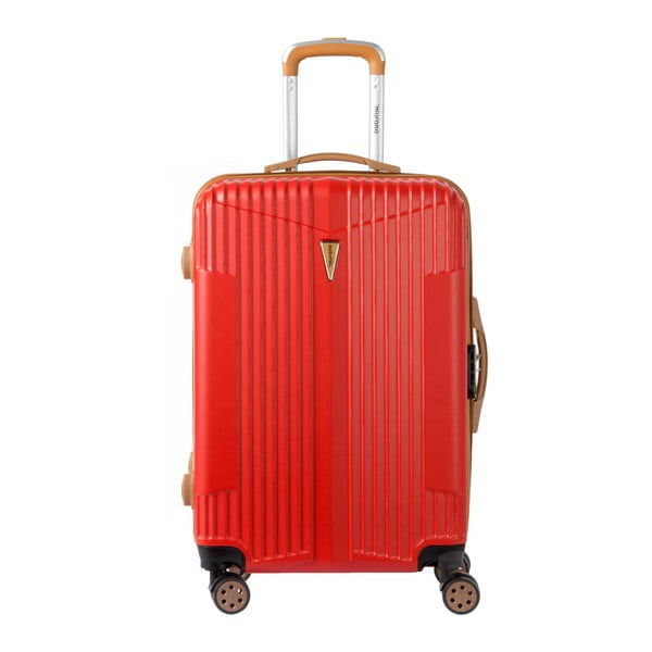 Czerwona walizka na kółkach Murano Europa
