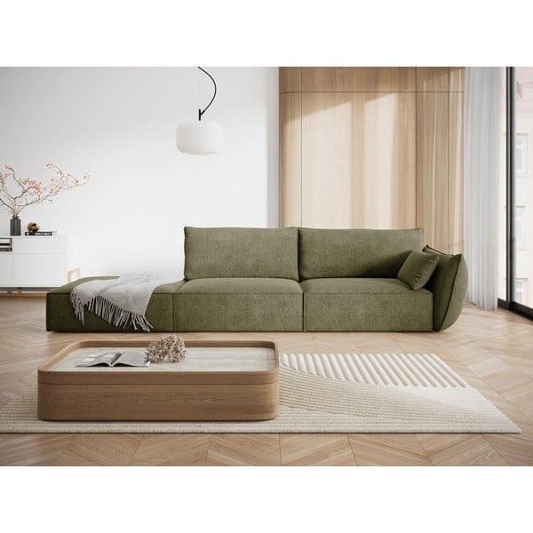 Zielony szezlong (prawostronny) Vanda – Mazzini Sofas-image-1