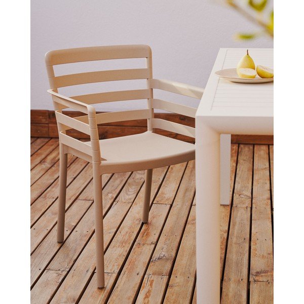 Beżowe plastikowe krzesło ogrodowe Nariet – Kave Home-image-1