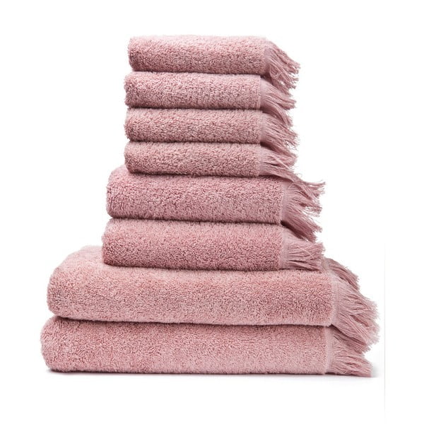 Zestaw 8 różowych ręczników Casa Di Bassi Bath