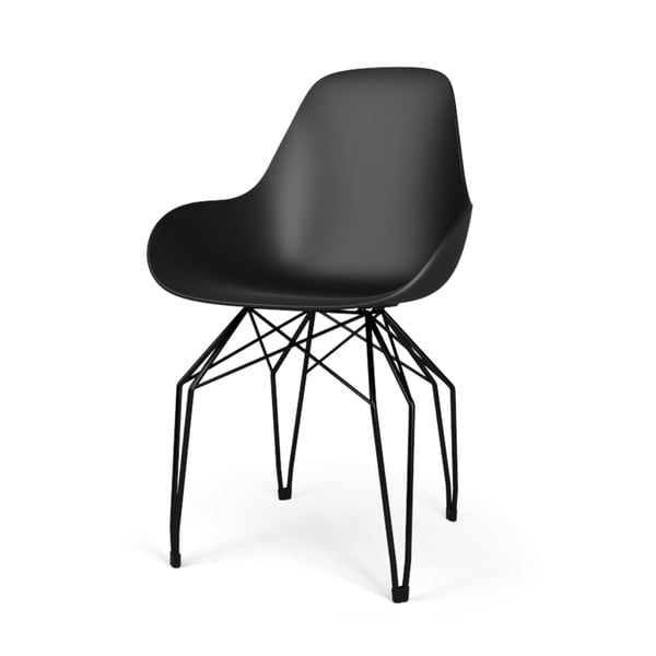 Czarne krzesło z czarnymi nogami Kubikoff Diamond