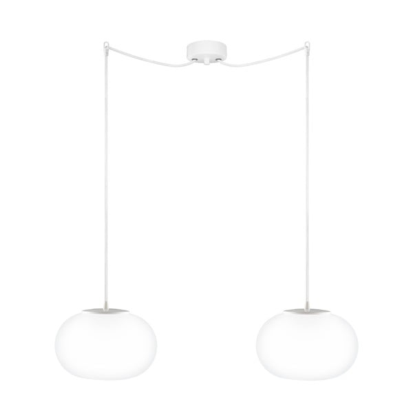 Podwójna szklana lampa wisząca z białą oprawką Sotto Luce DOSEI
