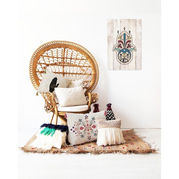 Czarno-beżowa poduszka Madre Selva Hand, 45x45 cm-image-3