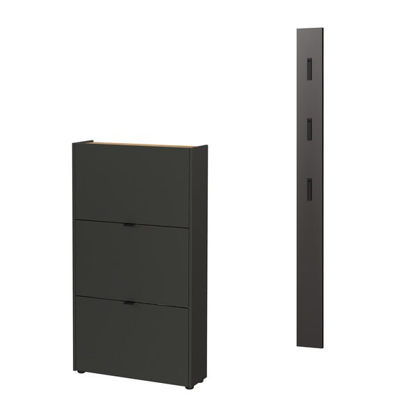 Antracytowy zestaw do przedpokoju 101x200x22 cm Ameca – Germania