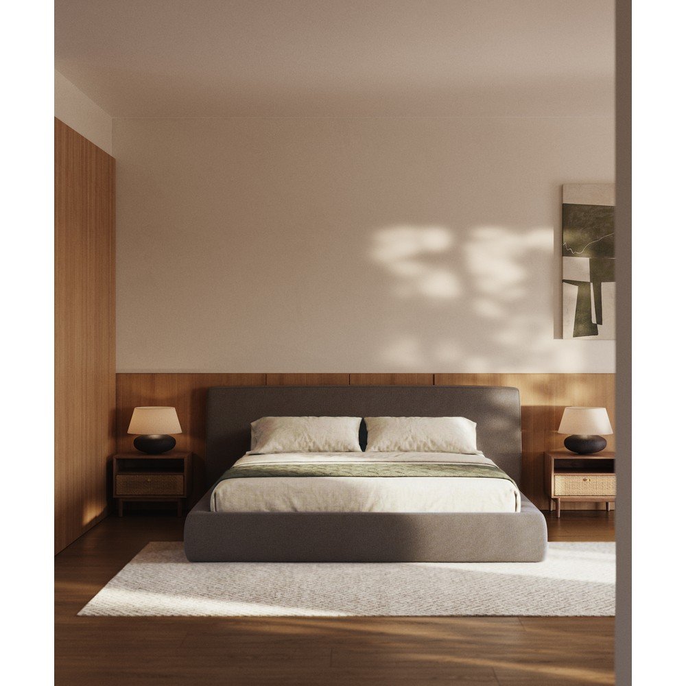 Ceglaste tapicerowane łóżko dwuosobowe bez stelaża 180x200 cm Blok – Kave Home (zdjęcie 2)