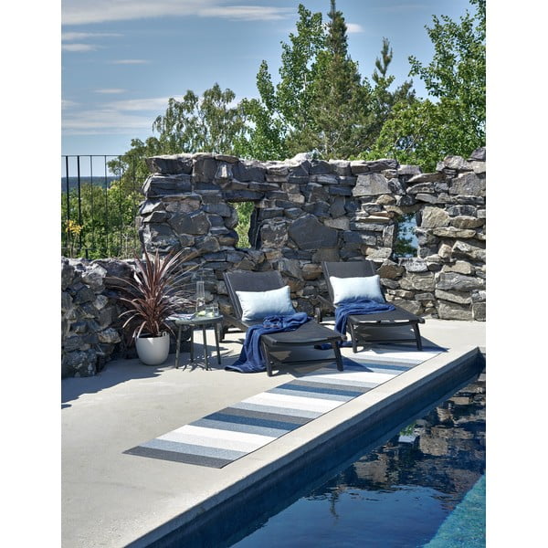 Niebiesko-kremowy chodnik odpowiedni na zewnątrz 70x300 cm Molly Ocean Grey – Pappelina-image-1