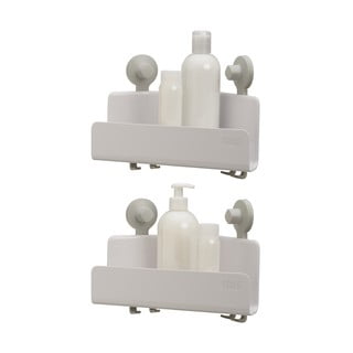 Białe narożne samoprzylepne plastikowe półki łazienkowe zestaw 2 szt. EasyStore − Joseph Joseph