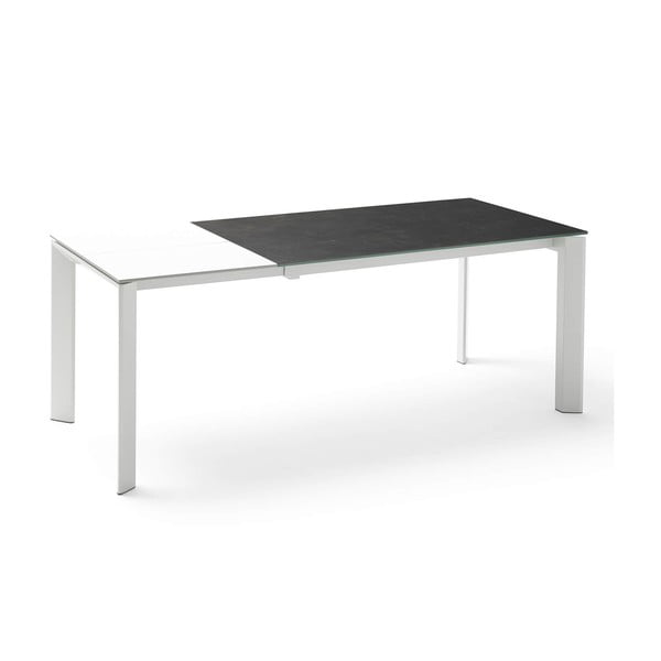 Biał-czarny stół rozkładany do jadalni sømcasa Tamara, dł. 160/240 cm