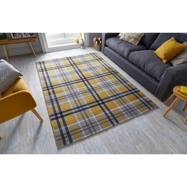 Żółto-szary dywan Flair Rugs Highland, 200x290 cm-image-4