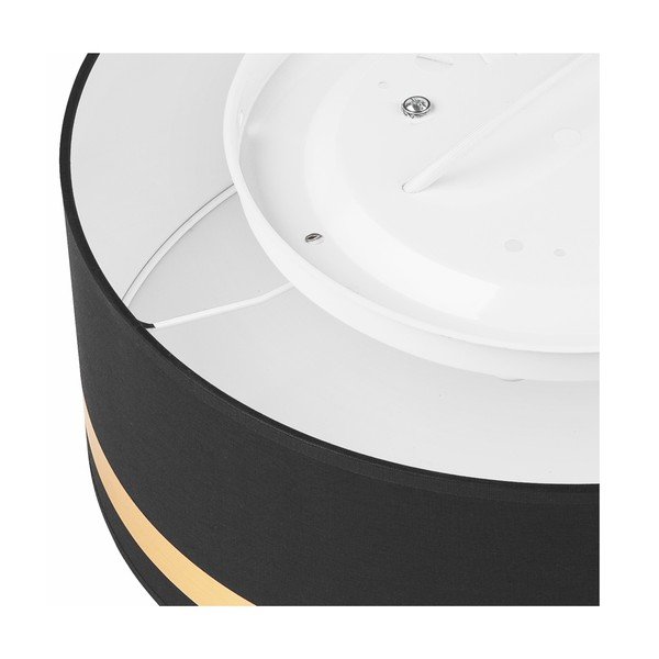 Czarna lampa sufitowa z tekstylnym kloszem ø 35 cm Gloria – LAMKUR-image-4