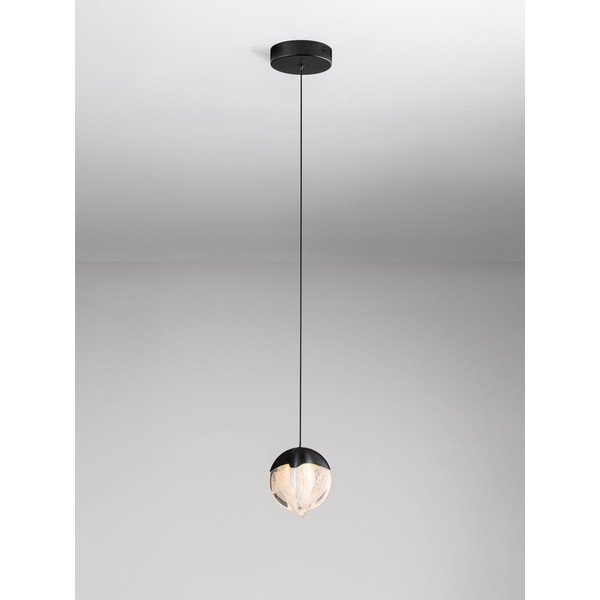 Aluminiowa lampa wisząca LED ze ściemniaczem w kolorze matowej czerni ze szklanym kloszem ø 12 cm Alicia – Nova Luce-image-4