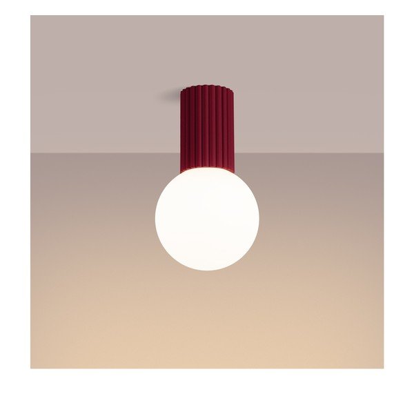 Bordowa lampa sufitowa ze szklanym kloszem ø 12 cm Orbital – Sollux-image-2