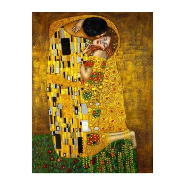Reprodukcja obrazu na płótnie Gustav Klimt The Kiss, 30x40 cm