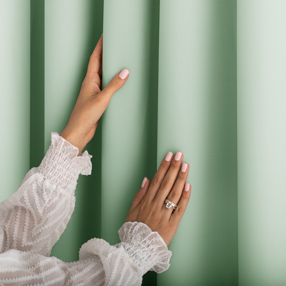 Miętowa zasłona częściowo zaciemniająca (dimout) 140x250 cm Carli Tie – Restilo (zdjęcie 3)
