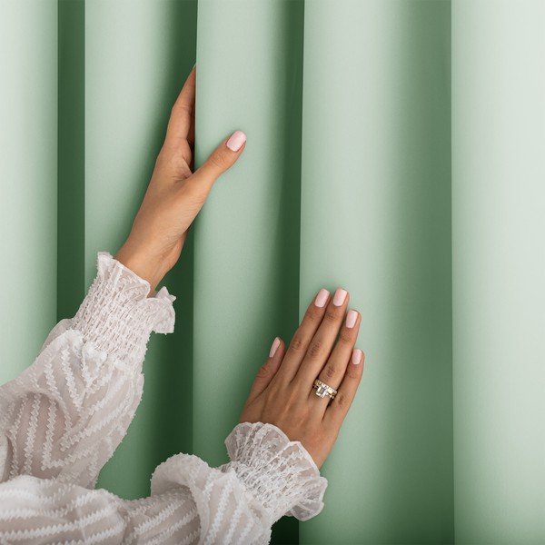 Miętowa zasłona częściowo zaciemniająca (dimout) 140x250 cm Carli Tie – Restilo-image-2